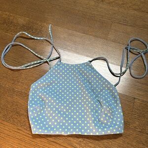 ZARA BLUE TIE TOP - size small